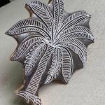 Palm Tree Hand carved Wooden Block Stamp for Block Printing Handmade Sheesham Wooden Palm Tree Paper And Fabric Print Stamp