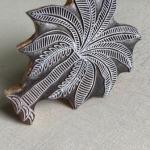 Palm Tree Hand carved Wooden Block Stamp for Block Printing Handmade Sheesham Wooden Palm Tree Paper And Fabric Print Stamp