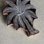 Palm Tree Hand carved Wooden Block Stamp for Block Printing Handmade Sheesham Wooden Palm Tree Paper And Fabric Print Stamp