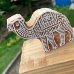 Camel Motif Handcarved Wooden Block Stamp – White Engraving for Block Printing Sheesham Block Print Stamp Paper And Fabric Print