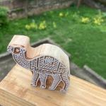 Camel Motif Handcarved Wooden Block Stamp – White Engraving for Block Printing Sheesham Block Print Stamp Paper And Fabric Print
