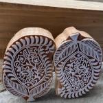 Paisley Floral Handcraft Wooden Block Print Stamp – Pack of 2 Handcrafted Wooden Sheesham Block Stamp Fabric Stamp Tool