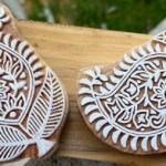 Paisley Floral Handcraft Wooden Block Print Stamp – Pack of 2 Handcrafted Wooden Sheesham Block Stamp Fabric Stamp Tool