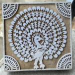 Handcrafted Wooden Peacock Block Print Stamp for Fabric, Paper & Craft Sheesham Wood Blockprint Stamp