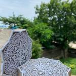 Mandala Round Wooden Block Print Stamp Sheesham Wooden Block Hand Paper And Fabric Print Block Stamp Hand Carved Set of 2 (White Engraved