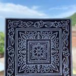 Square Floral Border Handcarved Wooden Block for Fabric & Craft Printing Wooden Sheesham Block Paper And Fabric Block Stamp