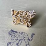 Hand crafted Wooden Tiger Block Print Stamp Wooden Sheesham Block Print Fabric And Paper Block Stamp Handcrafted Wooden Block Stamp