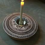 Handcrafted Wooden Block Candle Holder with Intricate Mandala Carving Hand Block Candle Design Decorate Festival Party & Other Vacation
