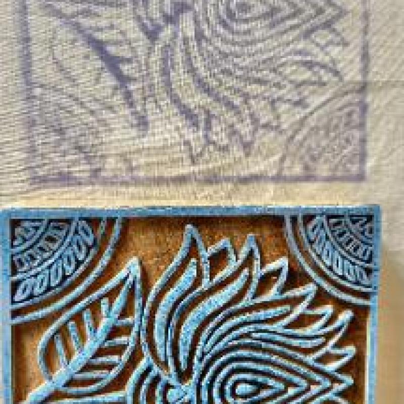 Lotus Flower Wooden Block Print Stamp – Hand carved Square Design Handmade Stamp Wooden By Sheesham Stamp Paper And Fabric Print Stamp