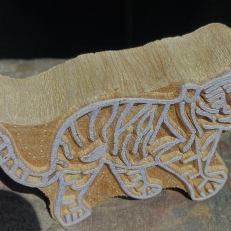 Hand crafted Wooden Tiger Block Print Stamp Wooden Sheesham Block Print Fabric And Paper Block Stamp Handcrafted Wooden Block Stamp
