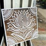 Lotus Flower Wooden Block Print Stamp – Hand carved Square Design Handmade Stamp Wooden By Sheesham Stamp Paper And Fabric Print Stamp