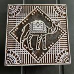 Hand crafted Wooden Camel Block Print Stamp for Fabric, Paper & Craft Handmade Sheesham  Wooden Block Stamp Squre Shap Camel block Stamp