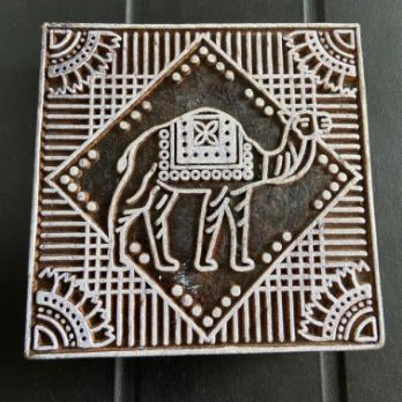 Hand crafted Wooden Camel Block Print Stamp for Fabric, Paper & Craft Handmade Sheesham  Wooden Block Stamp Squre Shap Camel block Stamp