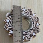 Candle Holder With Lotus Design Wooden Stamp Floral Block Candle Light Dinner, House Lighting And Festive Fashion