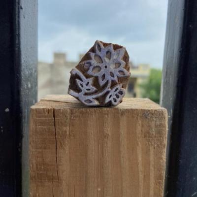 Pack of 5 Handcrafted Wooden Floral Block Prints Hand Made Block Paper & Fabric Print Stamp Handmade Sheesham Wooden Block Print Stamp