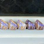 Horse Wooden Block Prints Pack of 5 Block Paper & Fabric Print Stamp Handmade Sheesham Wooden Block Print Stamp