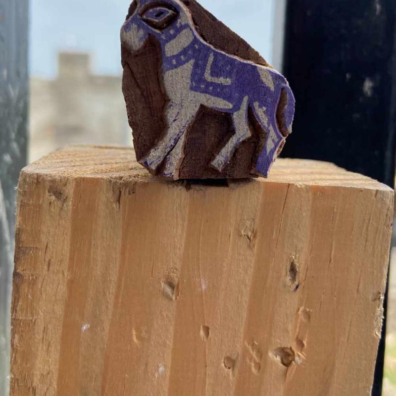 Horse Wooden Block Prints Pack of 5 Block Paper & Fabric Print Stamp Handmade Sheesham Wooden Block Print Stamp