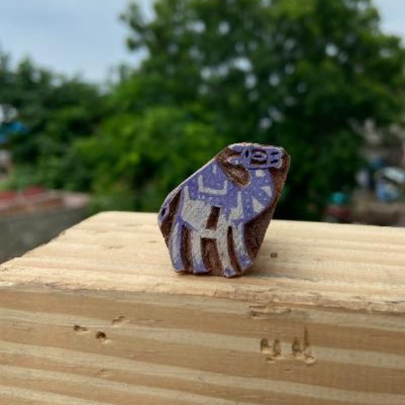 Pack of 5 Handcrafted Wooden Bull Block Prints Hand Made Block Paper & Fabric Print Stamp Handmade Sheesham Wooden Block Print Stamp
