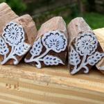 Floral Wood Block Stamp – Set of 5 Block Paper & Fabric Print Stamp