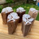 Floral Wood Block Stamp – Set of 5 Block Paper & Fabric Print Stamp