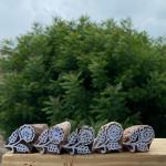 Floral Wood Block Stamp – Set of 5 Block Paper & Fabric Print Stamp