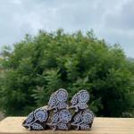 Floral Wood Block Stamp – Set of 5 Block Paper & Fabric Print Stamp
