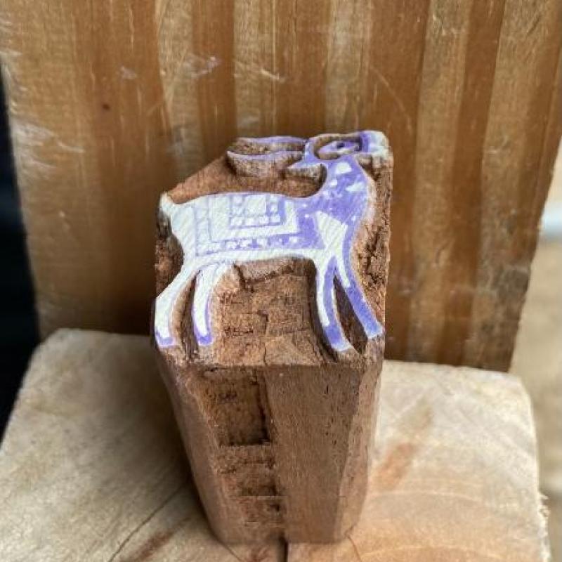 Pack of 5 Hand-Carved Wooden Deer Block Prints Hand Made Block Paper & Fabric Print Stamp Handmade Sheesham Wooden Block Print Stamp