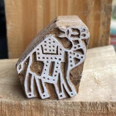 Hand-Carved Wooden Camel Block Print Stamp for Fabric, Paper & Crafting Pack of 5 Hand made Block Print Stamp Wooden Sheesham