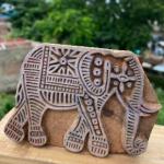 Elephant Motif Wooden Block – Hand crafted Printing Stamp for Fabric & Craft Handmade Sheesham Wooden Block Paper And Fabric Print Stamp