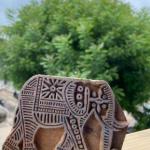 Elephant Motif Wooden Block – Hand crafted Printing Stamp for Fabric & Craft Handmade Sheesham Wooden Block Paper And Fabric Print Stamp