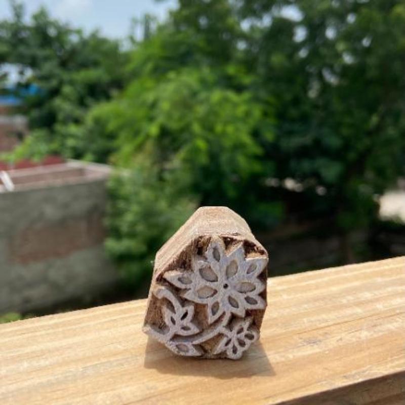 Hand-Carved Wooden Leaf & Floral Block Prints Handmade Block Paper, Fabric Print Stamp