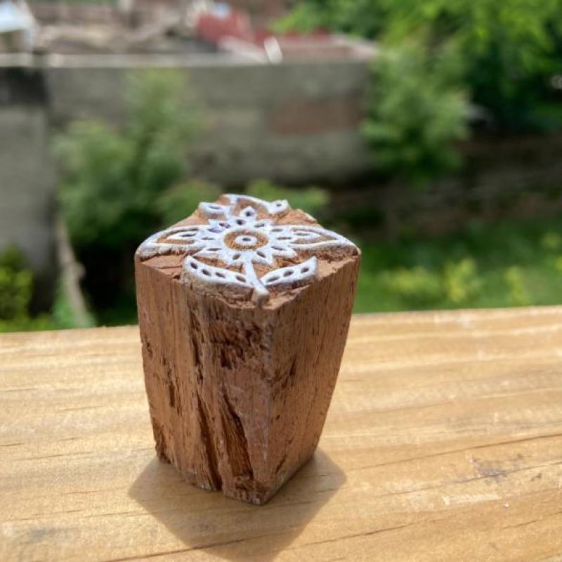 Hand-Carved Wooden Leaf & Floral Block Prints Handmade Block Paper, Fabric Print Stamp