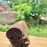 Floral Hand-Carved Wooden Block Print Stamp For Paper, Fabric & Craft Printing Stamp