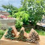 Pack of 3 Floral Design Hand carved Wooden Block Prints for Fabric and Craft Handmade Sheesham Wooden Block Paper & Fabric Print Block Sta