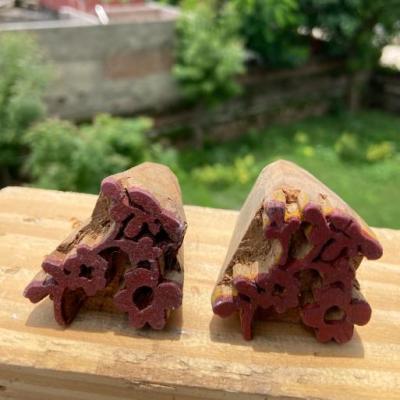 Pack of 2 Floral Hand carved Wooden Block Prints for Paper Fabric & Crafts Printing Handmade Sheesham Wooden Block Print Stamp