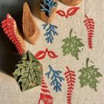 Hand-Carved Wooden Block Printing Stamps Set | Leaf & Botanical Pattern Stamps