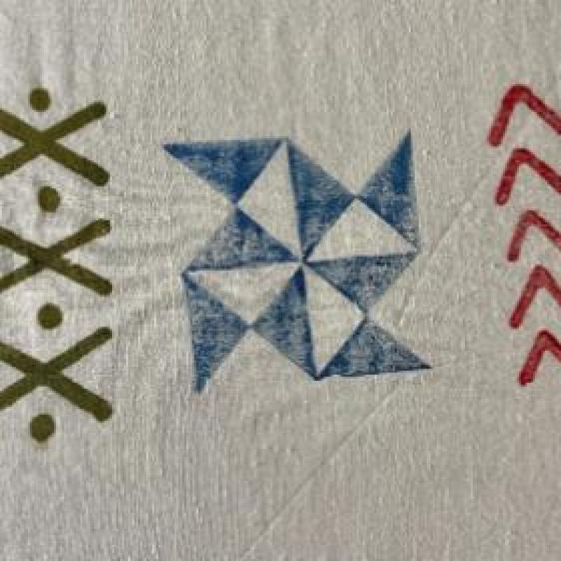 Geometric Wooden Block Stamp Set | Handcarved Indian Printing Blocks for Fabric, Clay & Paper Crafts